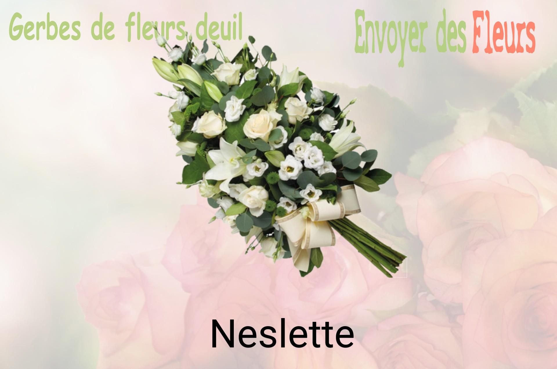 Gerbe de fleurs de deuil livrée à Neslette